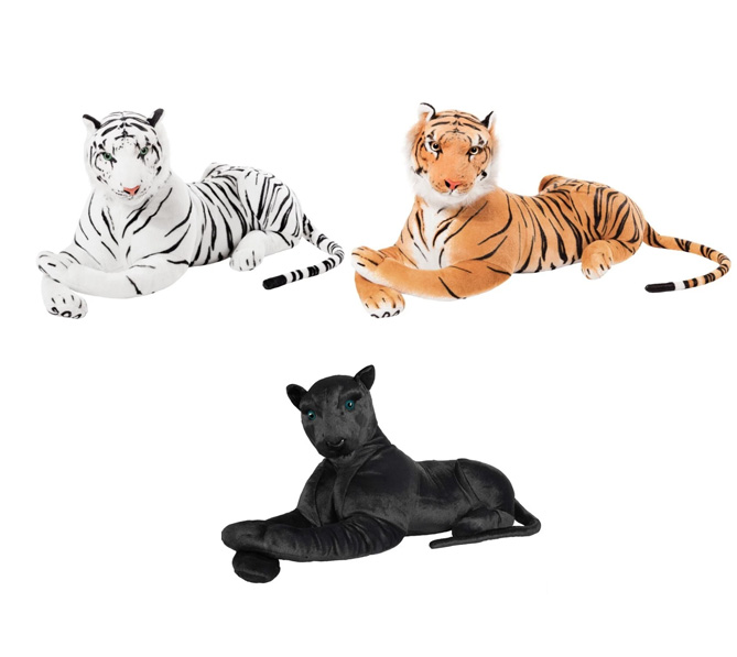 (Mis 8) FELINI Peluche 108cm – 2 ass(Leopardo/Tigre bianca e marrone)…x4